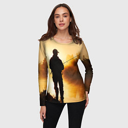 Лонгслив женский Вечерний рыбак, цвет: 3D-принт — фото 2