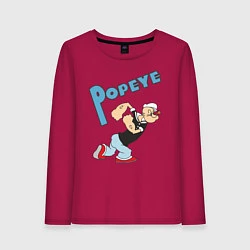 Лонгслив хлопковый женский Popeye, цвет: маджента