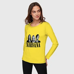 Лонгслив хлопковый женский Nirvana Group, цвет: желтый — фото 2