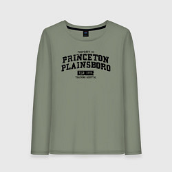Лонгслив хлопковый женский Princeton Plainsboro, цвет: авокадо
