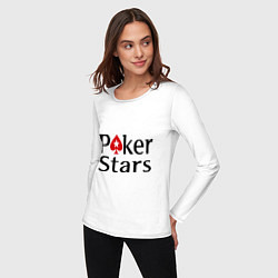 Лонгслив хлопковый женский Poker Stars, цвет: белый — фото 2