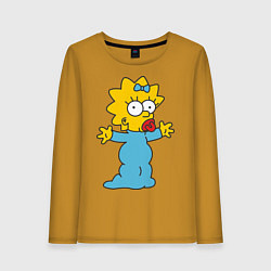 Лонгслив хлопковый женский Maggie Simpson, цвет: горчичный