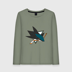 Лонгслив хлопковый женский San Jose Sharks, цвет: авокадо