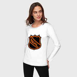 Лонгслив хлопковый женский NHL, цвет: белый — фото 2