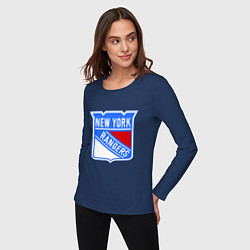 Лонгслив хлопковый женский New York Rangers, цвет: тёмно-синий — фото 2