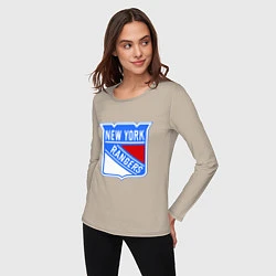 Лонгслив хлопковый женский New York Rangers, цвет: миндальный — фото 2