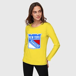 Лонгслив хлопковый женский New York Rangers, цвет: желтый — фото 2