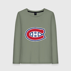 Лонгслив хлопковый женский Montreal Canadiens, цвет: авокадо