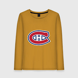 Лонгслив хлопковый женский Montreal Canadiens, цвет: горчичный