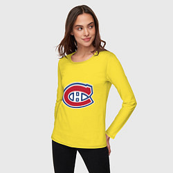 Лонгслив хлопковый женский Montreal Canadiens, цвет: желтый — фото 2