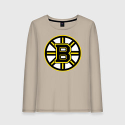 Лонгслив хлопковый женский Boston Bruins, цвет: миндальный