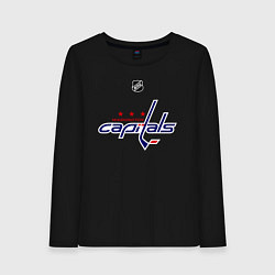Лонгслив хлопковый женский Washington Capitals: Ovechkin 8, цвет: черный