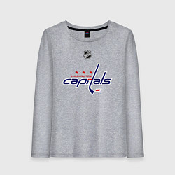 Лонгслив хлопковый женский Washington Capitals: Ovechkin 8, цвет: меланж