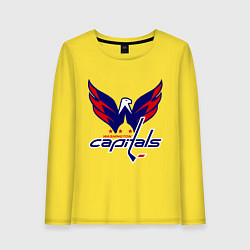 Лонгслив хлопковый женский Washington Capitals: Ovechkin, цвет: желтый