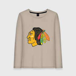 Лонгслив хлопковый женский Chicago Blackhawks, цвет: миндальный
