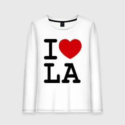 Лонгслив хлопковый женский I love LA, цвет: белый