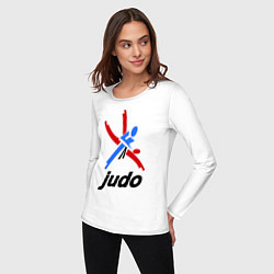 Лонгслив хлопковый женский Judo Emblem, цвет: белый — фото 2