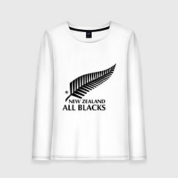 Лонгслив хлопковый женский New Zeland: All blacks, цвет: белый