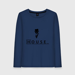 Лонгслив хлопковый женский House M.D., цвет: тёмно-синий