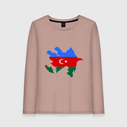Лонгслив хлопковый женский Azerbaijan map, цвет: пыльно-розовый