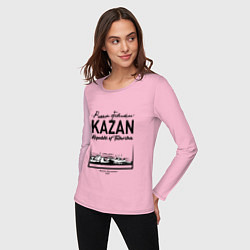 Лонгслив хлопковый женский Kazan: Republic of Tatarstan, цвет: светло-розовый — фото 2