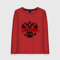 Лонгслив хлопковый женский Russia Coat, цвет: красный