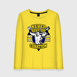 Лонгслив хлопковый женский Never Give Up: Cenation, цвет: желтый