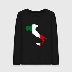 Лонгслив хлопковый женский Италия (Italy), цвет: черный