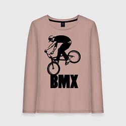 Лонгслив хлопковый женский BMX 3, цвет: пыльно-розовый