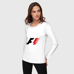 Лонгслив хлопковый женский Formula 1, цвет: белый — фото 2