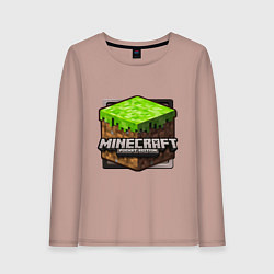 Лонгслив хлопковый женский Minecraft: Pocket Edition, цвет: пыльно-розовый