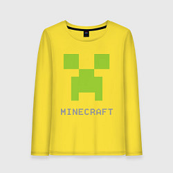 Лонгслив хлопковый женский Minecraft logo grey, цвет: желтый