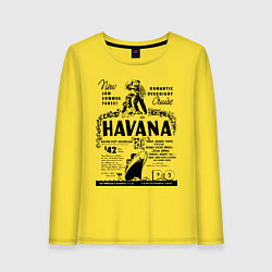 Лонгслив хлопковый женский Havana Cuba, цвет: желтый