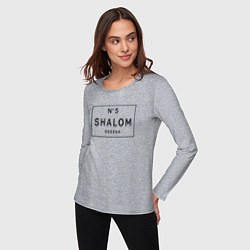 Лонгслив хлопковый женский SHALOM, цвет: меланж — фото 2