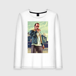 Лонгслив хлопковый женский Trevor Philips, цвет: белый