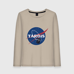Лонгслив хлопковый женский Tardis NASA, цвет: миндальный