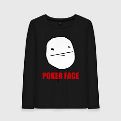 Лонгслив хлопковый женский Poker Face, цвет: черный