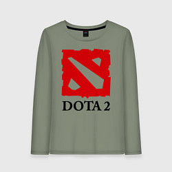 Лонгслив хлопковый женский Dota 2: Logo, цвет: авокадо