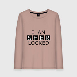 Лонгслив хлопковый женский I am Sherlocked, цвет: пыльно-розовый