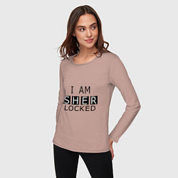 Лонгслив хлопковый женский I am Sherlocked, цвет: пыльно-розовый — фото 2
