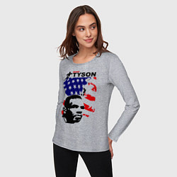 Лонгслив хлопковый женский Mike Tyson: USA Boxing, цвет: меланж — фото 2