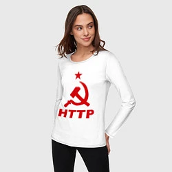 Лонгслив хлопковый женский HTTP СССР, цвет: белый — фото 2