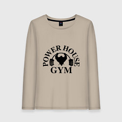 Лонгслив хлопковый женский Power House Gym, цвет: миндальный