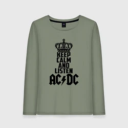 Женский лонгслив Keep Calm & Listen AC/DC