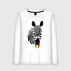 Лонгслив хлопковый женский Juventus Zebra, цвет: белый
