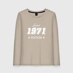 Лонгслив хлопковый женский Limited Edition 1971, цвет: миндальный