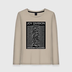 Лонгслив хлопковый женский Joy Division: Unknown Pleasures, цвет: миндальный