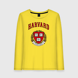 Лонгслив хлопковый женский Harvard university, цвет: желтый