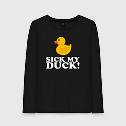 Лонгслив хлопковый женский Sick my duck!, цвет: черный