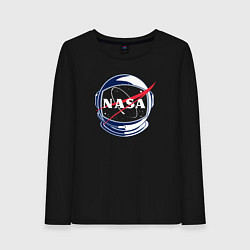 Лонгслив хлопковый женский NASA, цвет: черный
